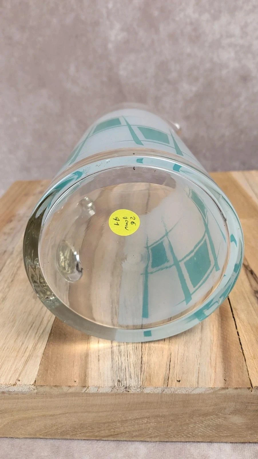 Vintage 50s glass jug – geometric decor – photo 6